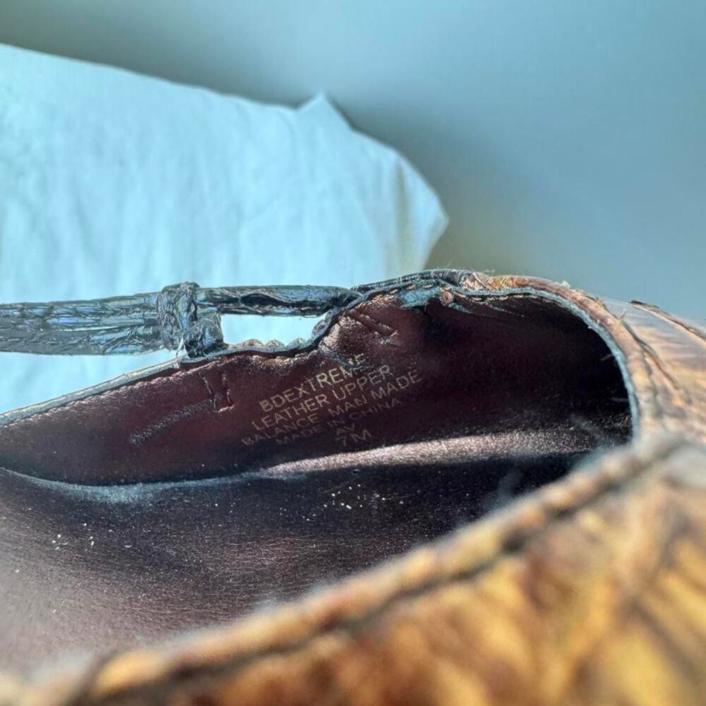 Y2K Vintage Bandolino Bronze Croc Slingback Heels Size 7 - Picture 6 of 7